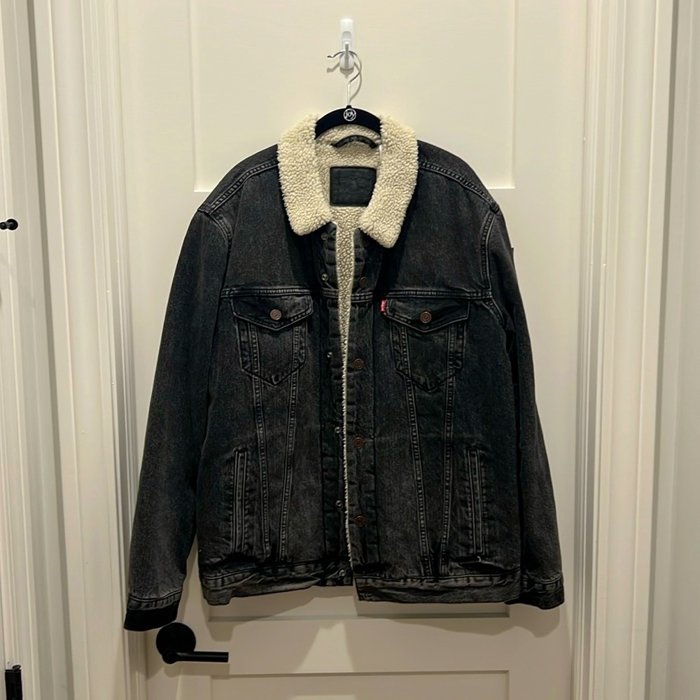 Levi Mens Denim Jacket w Fleece Lining